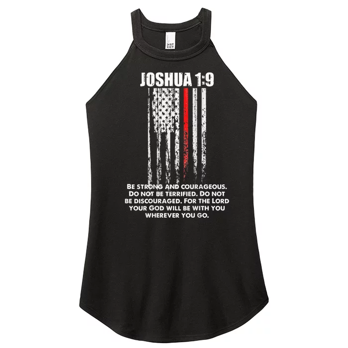 Thin Red Line Firefighter Bible Verse Christian Women’s Perfect Tri Rocker Tank