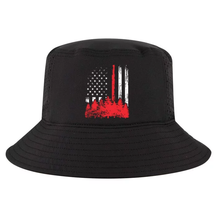 Thin Red Line American Flag Wildland Firefighter Shirts Gift Cool Comfort Performance Bucket Hat