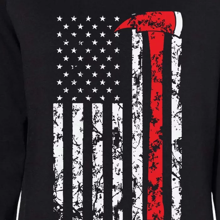 Thin Red Line Axe American Flag Patriot Firefighter Gift Womens California Wash Sweatshirt