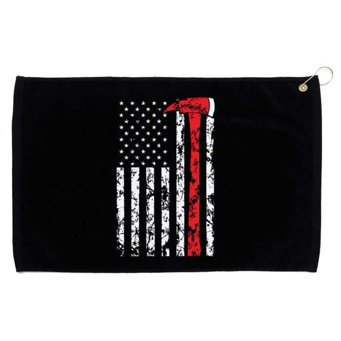 Thin Red Line Axe American Flag Patriot Firefighter Gift Grommeted Golf Towel