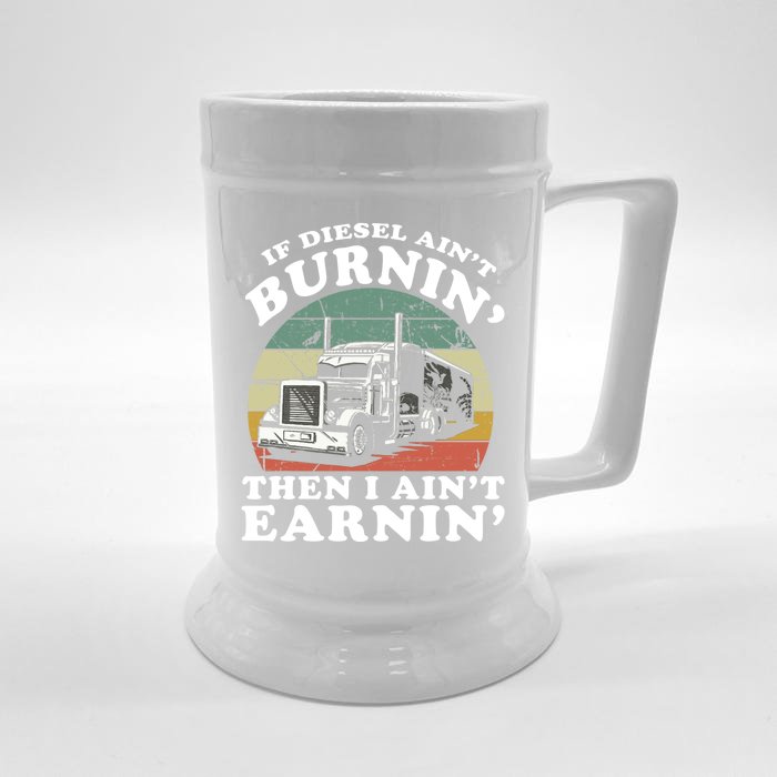 Trucker Road Lorry Big Rig Trucking Truckin Front & Back Beer Stein