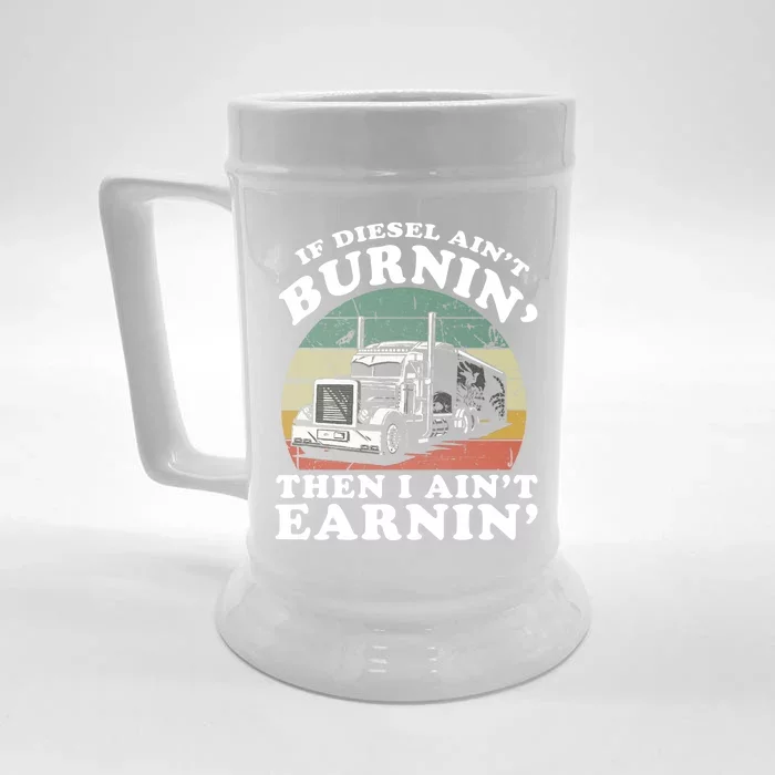 Trucker Road Lorry Big Rig Trucking Truckin Front & Back Beer Stein