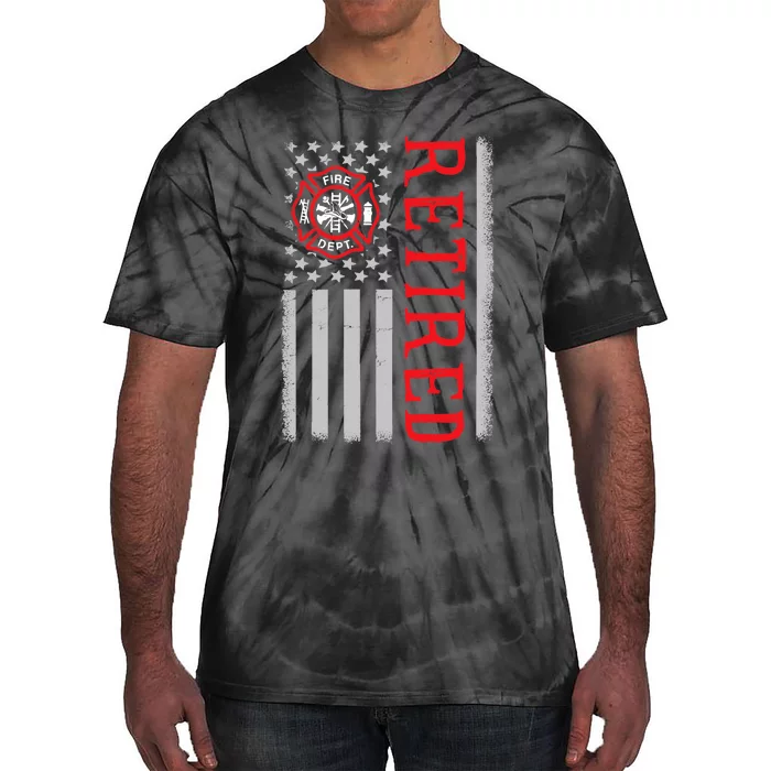 Thin Red Line Firefighter American Flag Retired Gift Tie-Dye T-Shirt