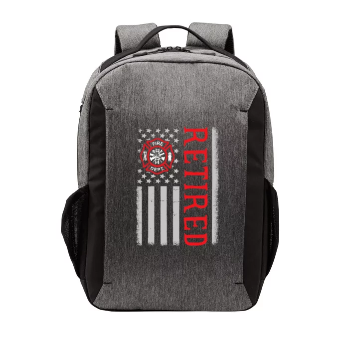 Thin Red Line Firefighter American Flag Retired Gift Vector Backpack