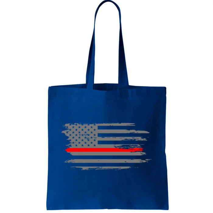 Thin Red Line Fire Fire And Rescue American Flag Gift Tote Bag