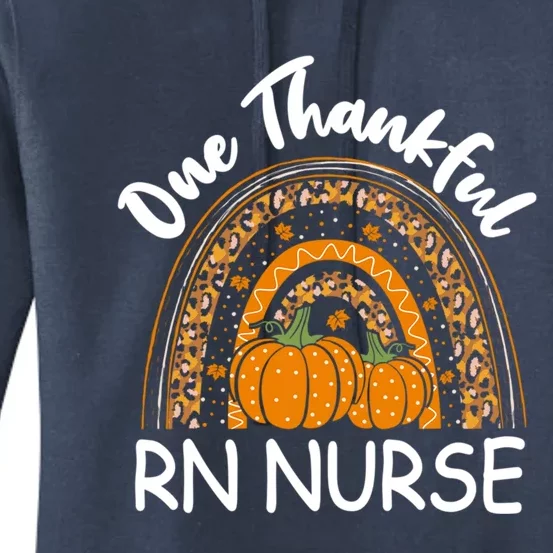 Thanksgiving Rainbow Leopard One Thankful Rn Nurse Cute Gift Women's Pullover Hoodie