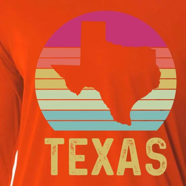 Texas Retro Logo Art Cooling Performance Long Sleeve Crew