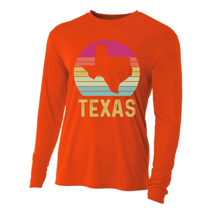 Texas Retro Logo Art Cooling Performance Long Sleeve Crew