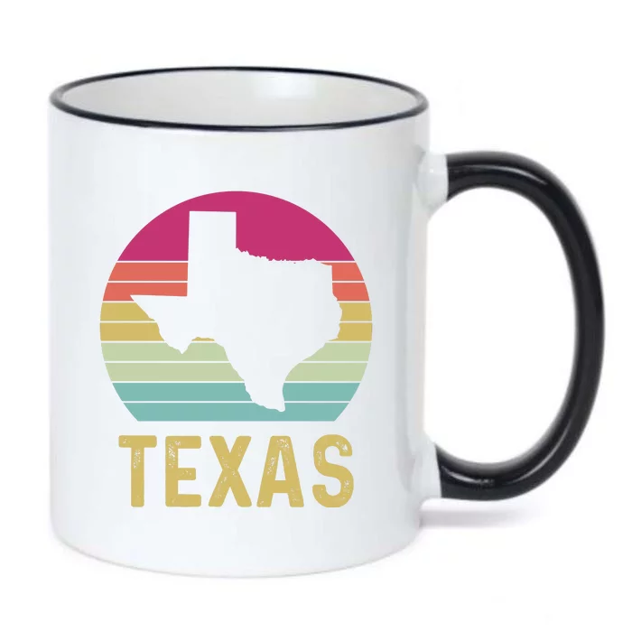 Texas Retro Logo Art Black Color Changing Mug