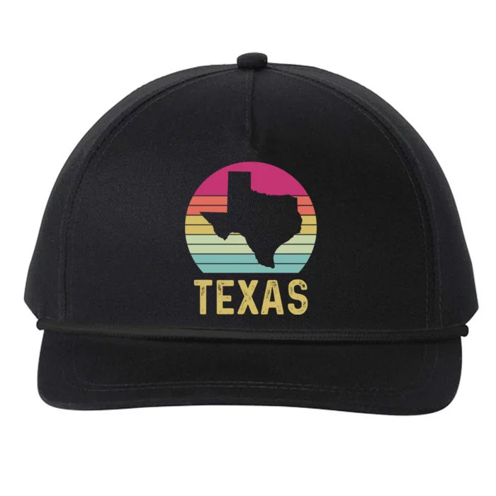 Texas Retro Logo Art Snapback Five-Panel Rope Hat