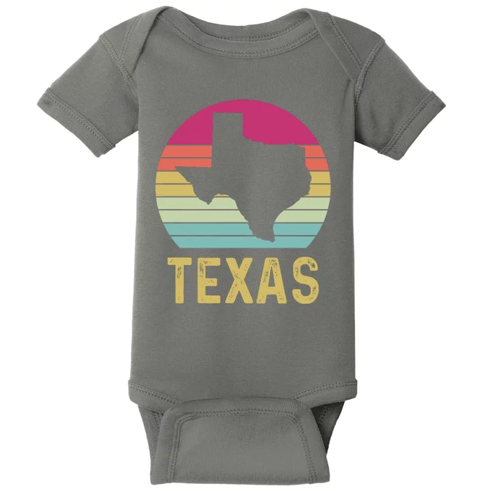 Texas Retro Logo Art Baby Bodysuit