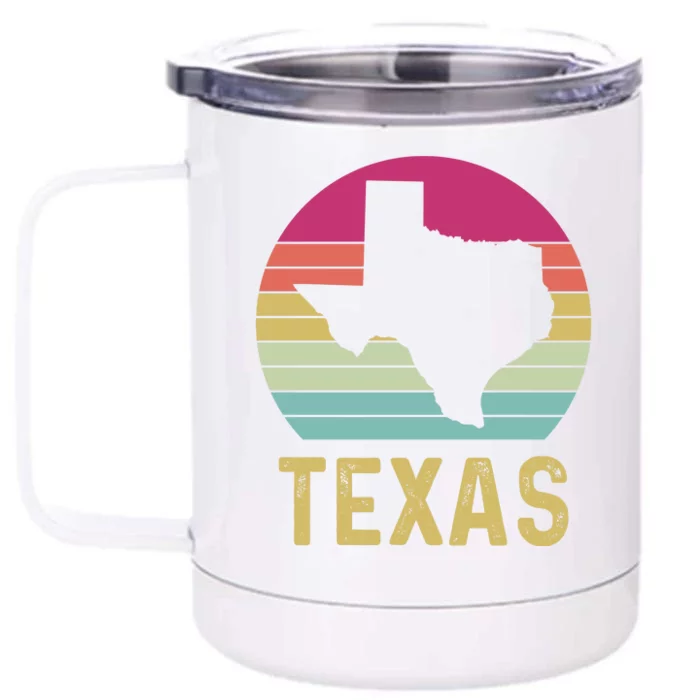 Texas Retro Logo Art Front & Back 12oz Stainless Steel Tumbler Cup