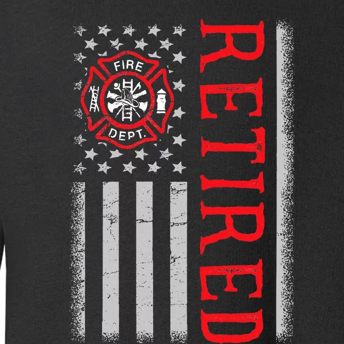 Thin Red Line Firefighter American Flag Retired Gift Toddler Sweatshirt