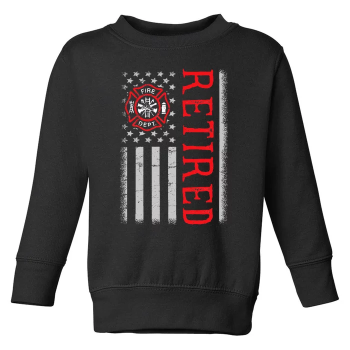 Thin Red Line Firefighter American Flag Retired Gift Toddler Sweatshirt