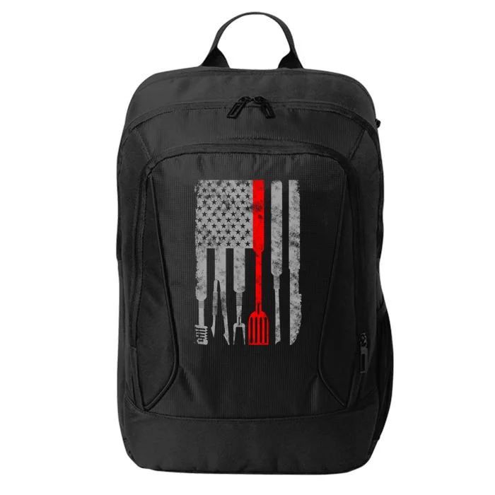 Thin Red Line American Patriotic Chef Flag Cute Gift City Backpack