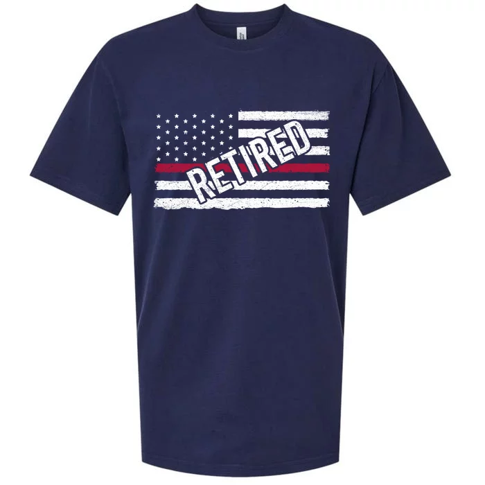 Thin Red Line Flag Retired Firefighter Retiret Fire Servi Gift Sueded Cloud Jersey T-Shirt