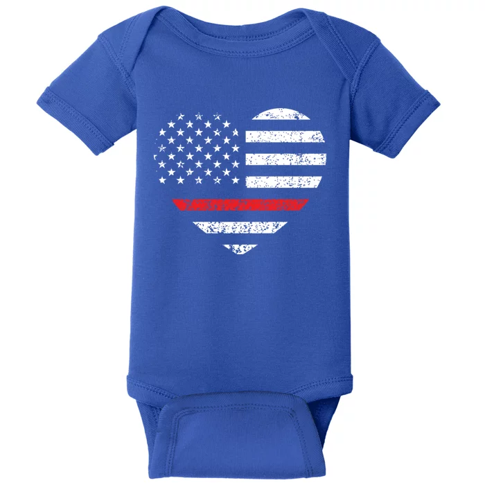 Thin Red Line Heart Support Fire Firefighter Gift Baby Bodysuit