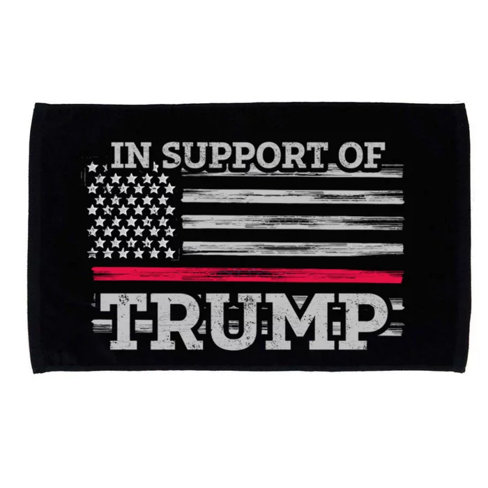 Thin Red Line In Support Of Trump Fire Fighters Cool Gift Microfiber Hand Towel