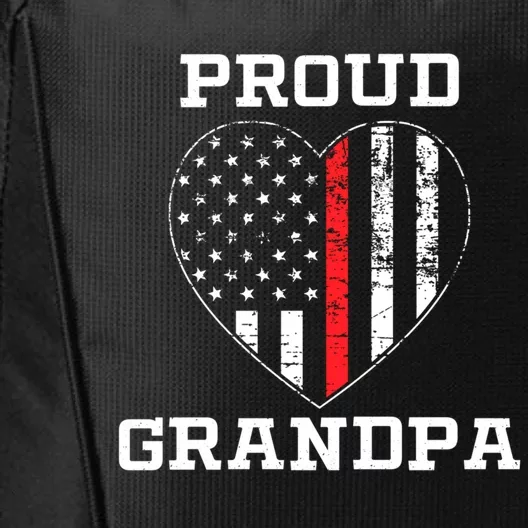 Thin Red Line Proud Firefighter Grandpa Gift City Backpack