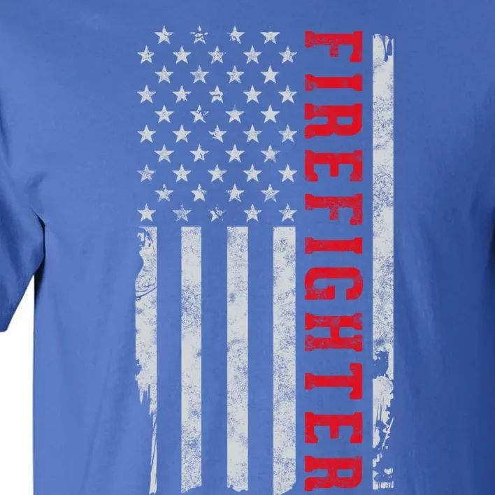 Thin Red Line Usa Flag Firefighter Gift For 4th Of July Gift Tall T-Shirt