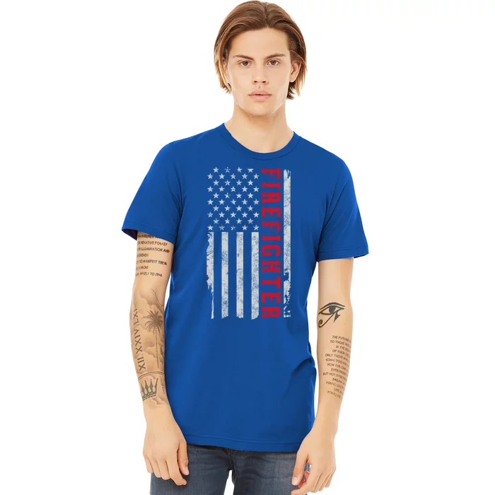 Thin Red Line Usa Flag Firefighter Gift For 4th Of July Gift Premium T-Shirt