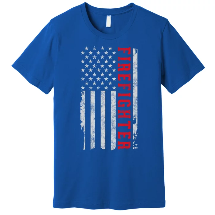 Thin Red Line Usa Flag Firefighter Gift For 4th Of July Gift Premium T-Shirt