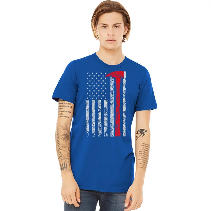 Thin Red Line Axe American Flag Patriot Firefighter Gift Premium T-Shirt