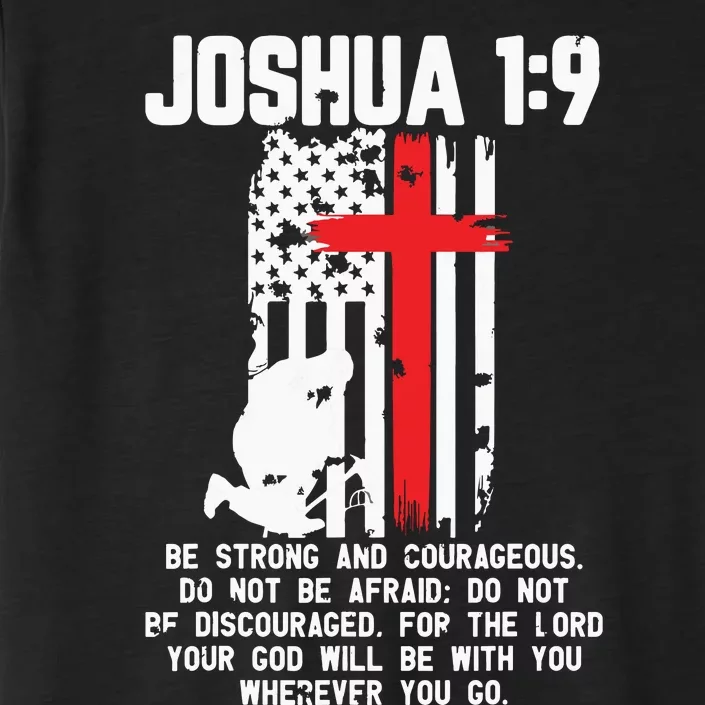 Thin Red Line Firefighter Cross Bible Verse Christian ChromaSoft Performance T-Shirt