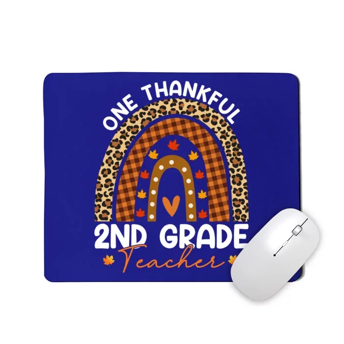 Thanksgiving Rainbow Leopard One Thankful 2nd Grade Teacher Gift Mousepad