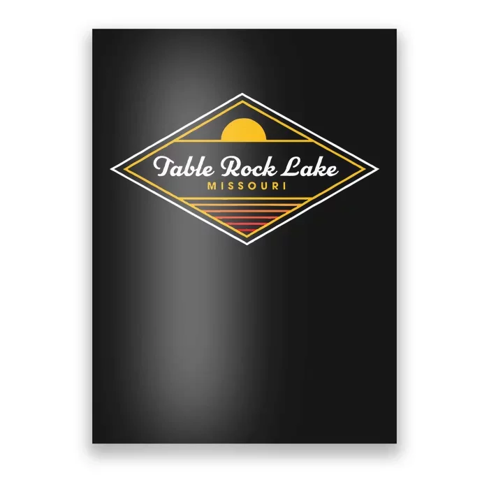 Table Rock Lake Missouri Retro Sunset Camping Poster