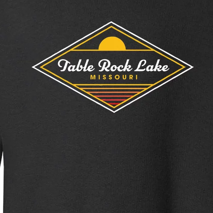 Table Rock Lake Missouri Retro Sunset Camping Toddler Sweatshirt