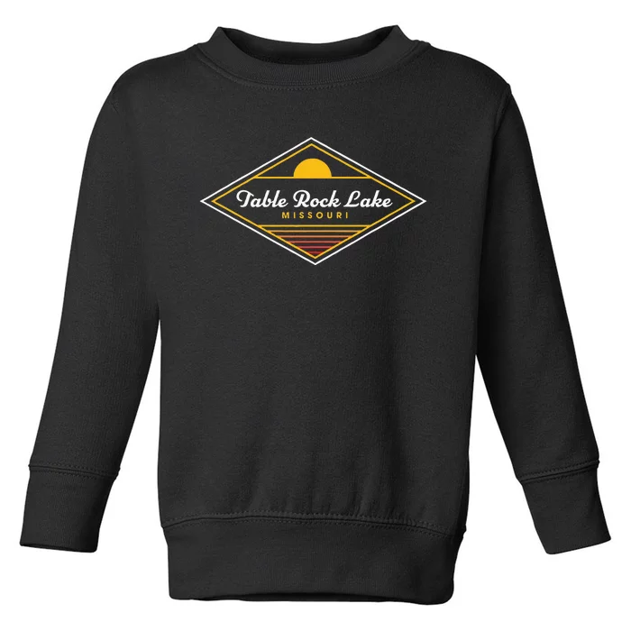 Table Rock Lake Missouri Retro Sunset Camping Toddler Sweatshirt