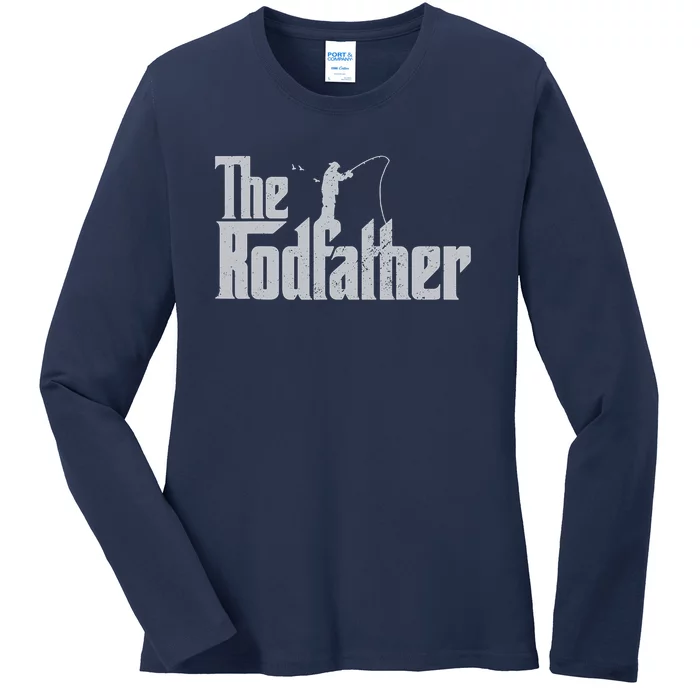 The Rodfather Lover Rod Fish Dad Fisherman Funny Fishing Gifts Ladies Long Sleeve Shirt