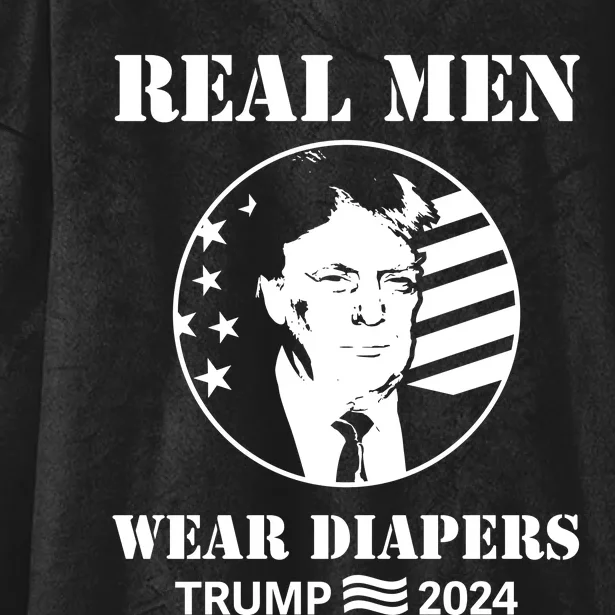 Trump Real Me.N Wear Diapers Trump 2024 Hooded Wearable Blanket