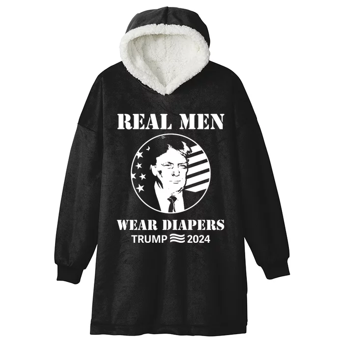 Trump Real Me.N Wear Diapers Trump 2024 Hooded Wearable Blanket