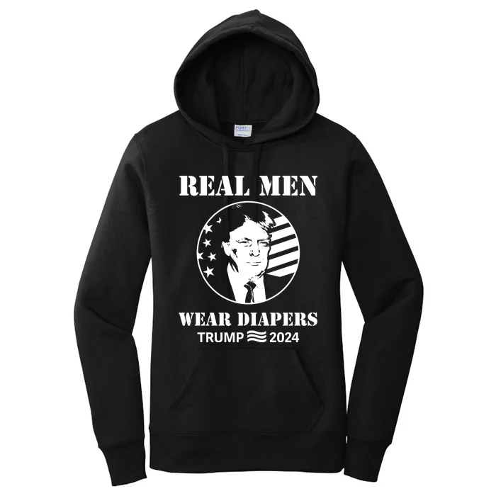 Trump Real Me.N Wear Diapers Trump 2024 Women's Pullover Hoodie