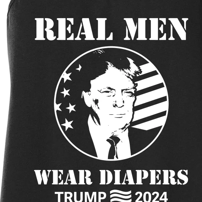 Trump Real Me.N Wear Diapers Trump 2024 Women's Racerback Tank