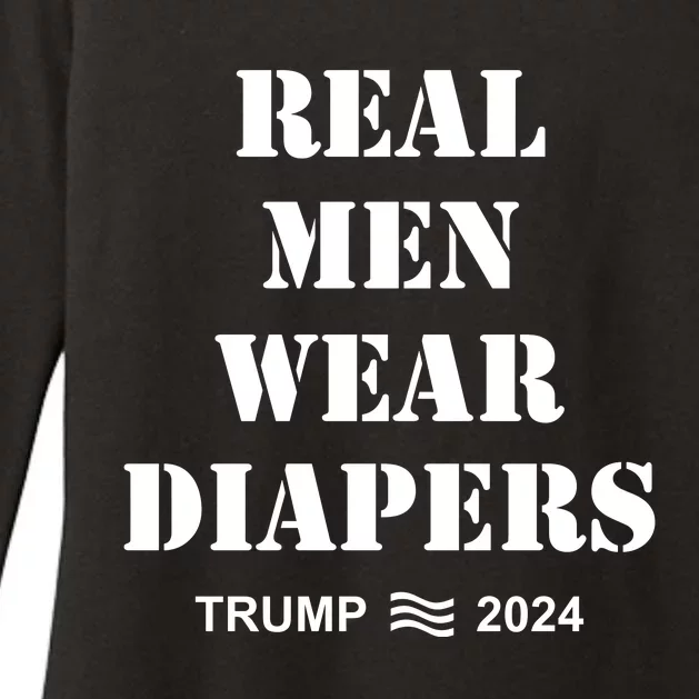 Trump Real Me.N Wear Diapers Trump 2024 Womens CVC Long Sleeve Shirt