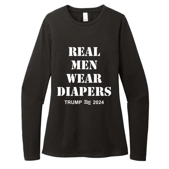 Trump Real Me.N Wear Diapers Trump 2024 Womens CVC Long Sleeve Shirt