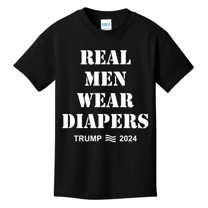 Trump Real Me.N Wear Diapers Trump 2024 Kids T-Shirt