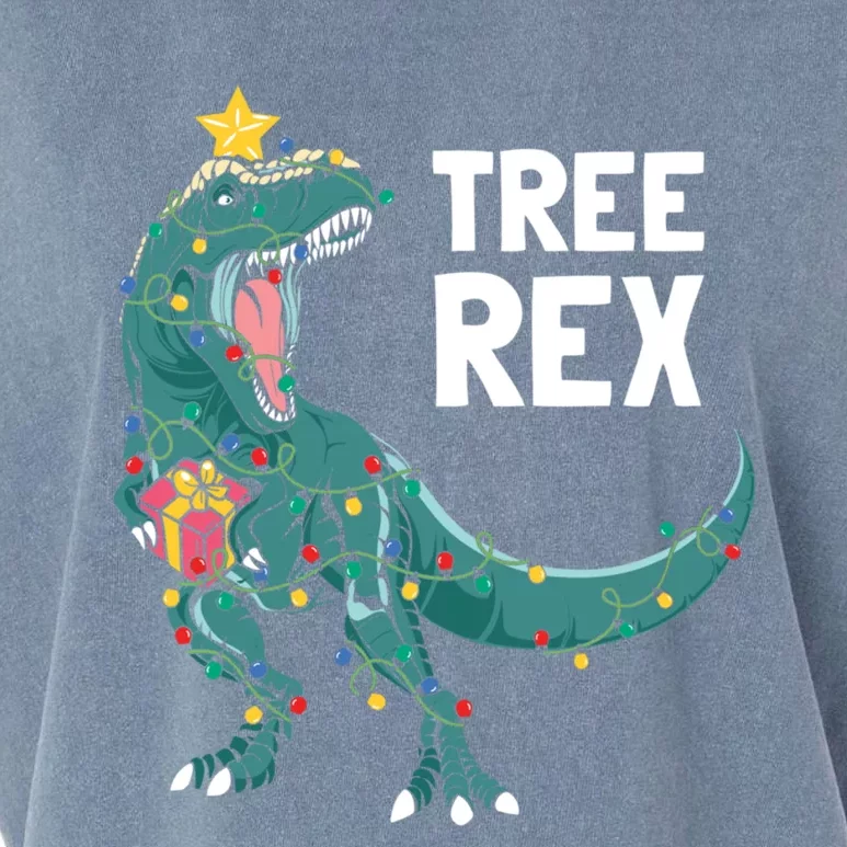 Tree Rex Merry Christmas Dinosaur Happy Xmas Tree Great Gift Garment-Dyed Women's Muscle Tee