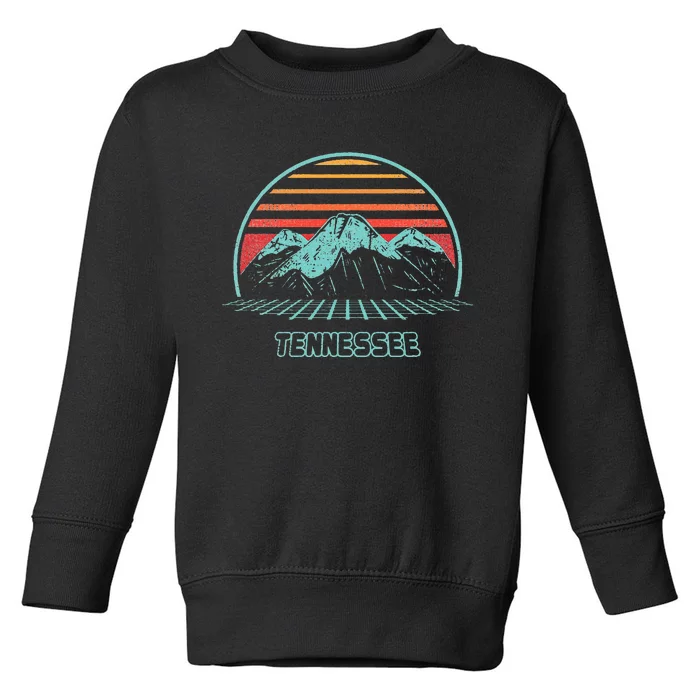 Tennessee Retro Mountain Hiking 80s Style Toddler Sweatshirt