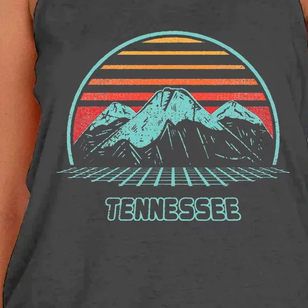 Tennessee Retro Mountain Hiking 80s Style Women's Knotted Racerback Tank