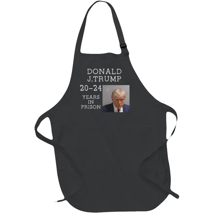 Trump Real Mug Shot Trump For Prison 2024 Democrat Full-Length Apron With Pocket