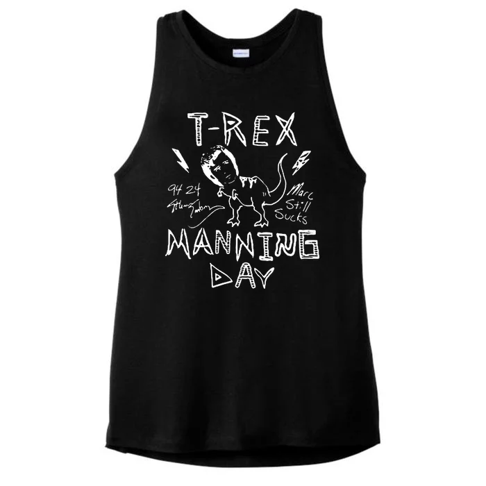 T Rex Manning Day Retro 90s Ladies Tri-Blend Wicking Tank