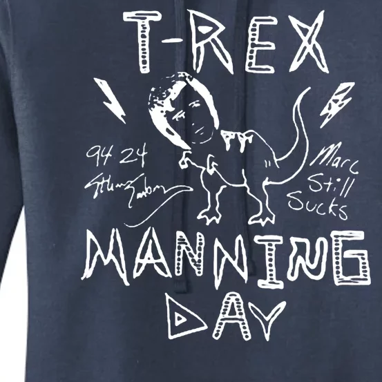 T Rex Manning Day Retro 90s Women's Pullover Hoodie