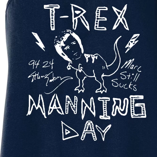 T Rex Manning Day Retro 90s Women's Racerback Tank