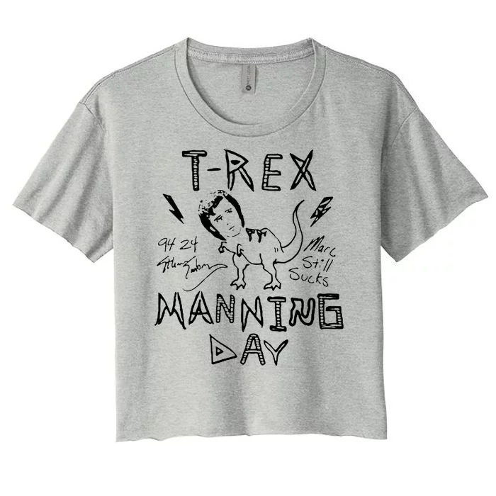 T Rex Manning Day Retro 90s Women's Crop Top Tee