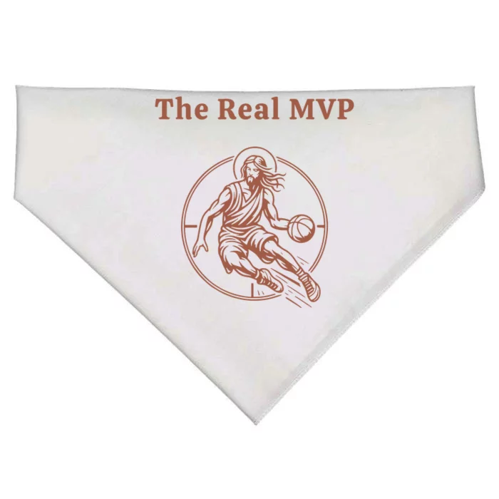 The Real Mvp Funny Jesus USA-Made Doggie Bandana