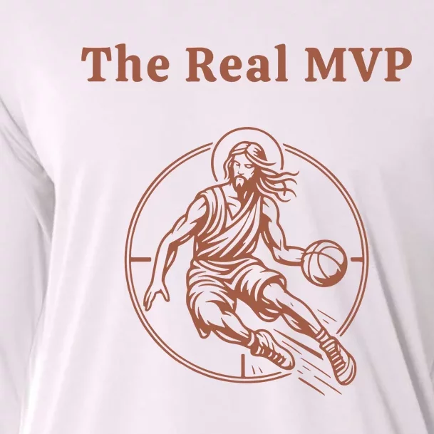 The Real Mvp Funny Jesus Cooling Performance Long Sleeve Crew